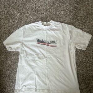 BALENCIAGA Political Stencil Oversize Off-White T-Shirt Short Sleeves